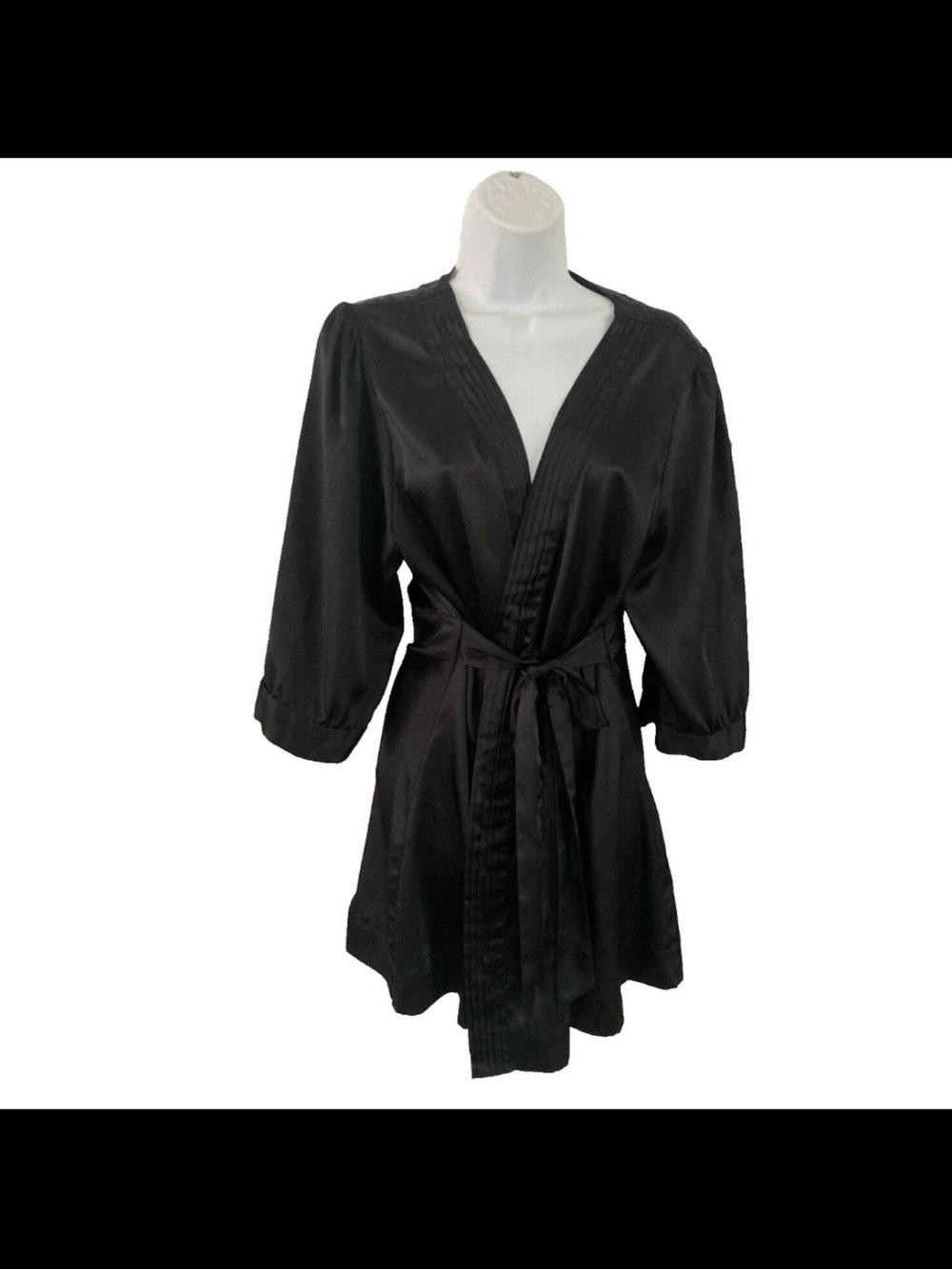 Victoria's Secret Black Satin Wrap Robe